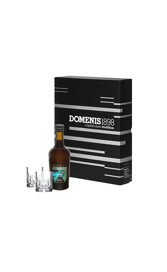 domenis1898-dombay-classic-crema-liquore-con-due-bicchieri-in-cristallo image 1