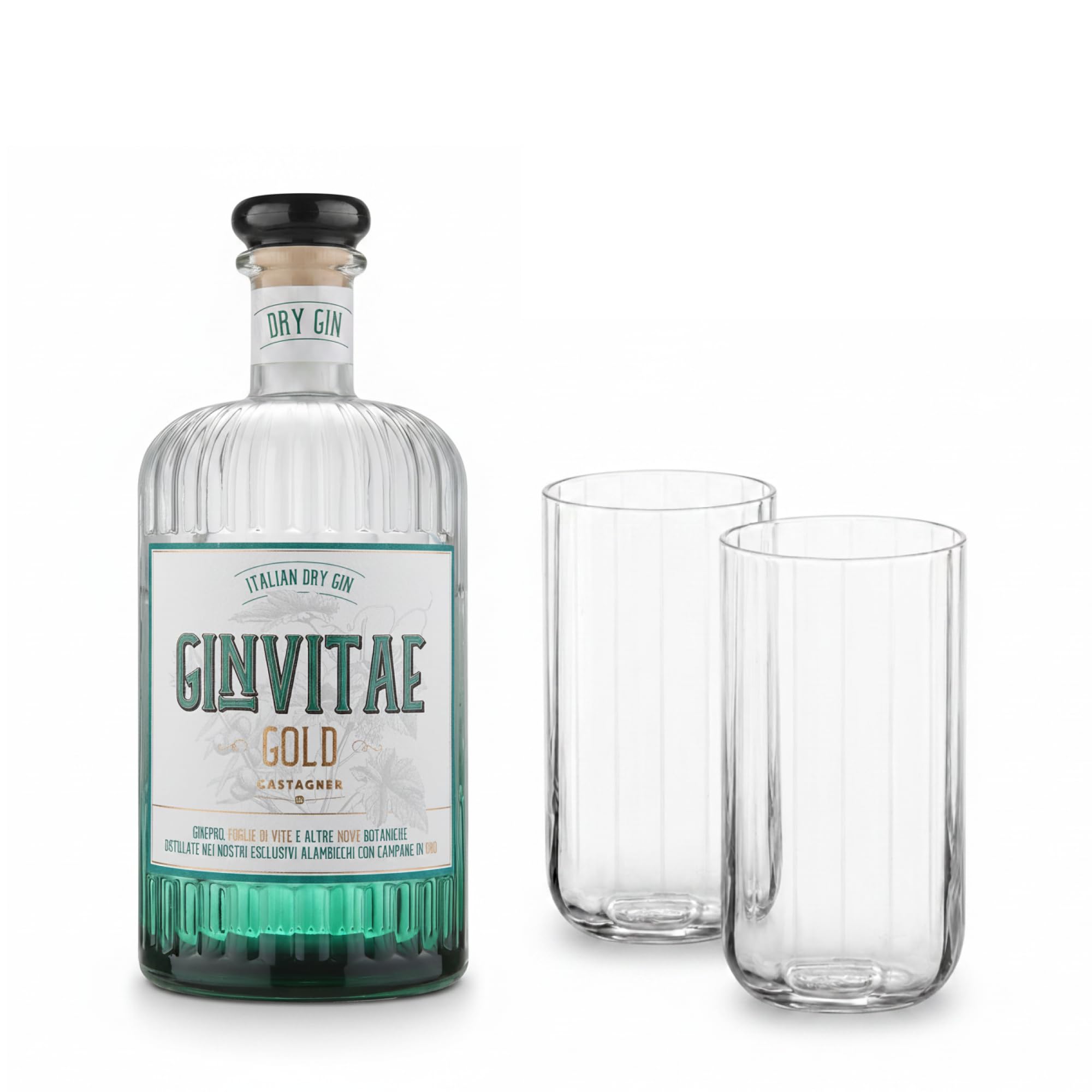 castagner-gin-vitae-gold-700-ml-43-con-2-bicchieri image 1