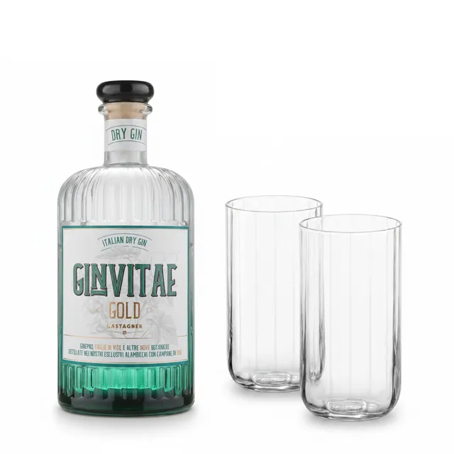 castagner-gin-vitae-gold-700-ml-43-con-2-bicchieri image 1