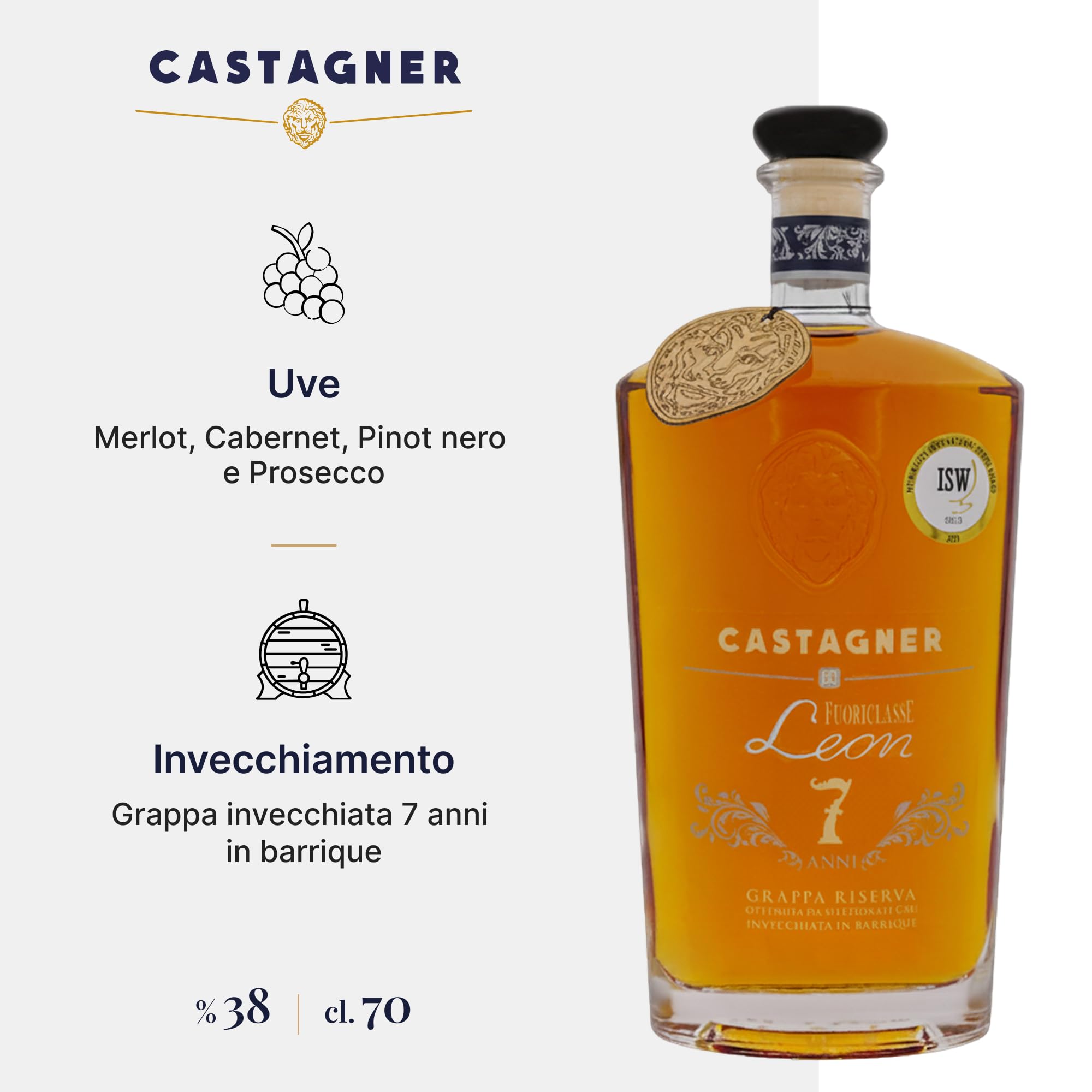 castagner-fuoriclasse-leon-grappa-riserva-7-anni-700-ml-38-con-astuccio image 2